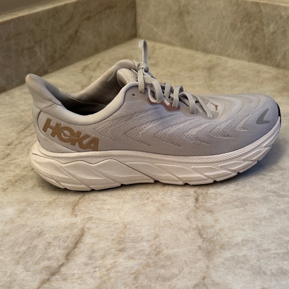 Hoka Gray and White Running Shoes - Picture 3 of 5
